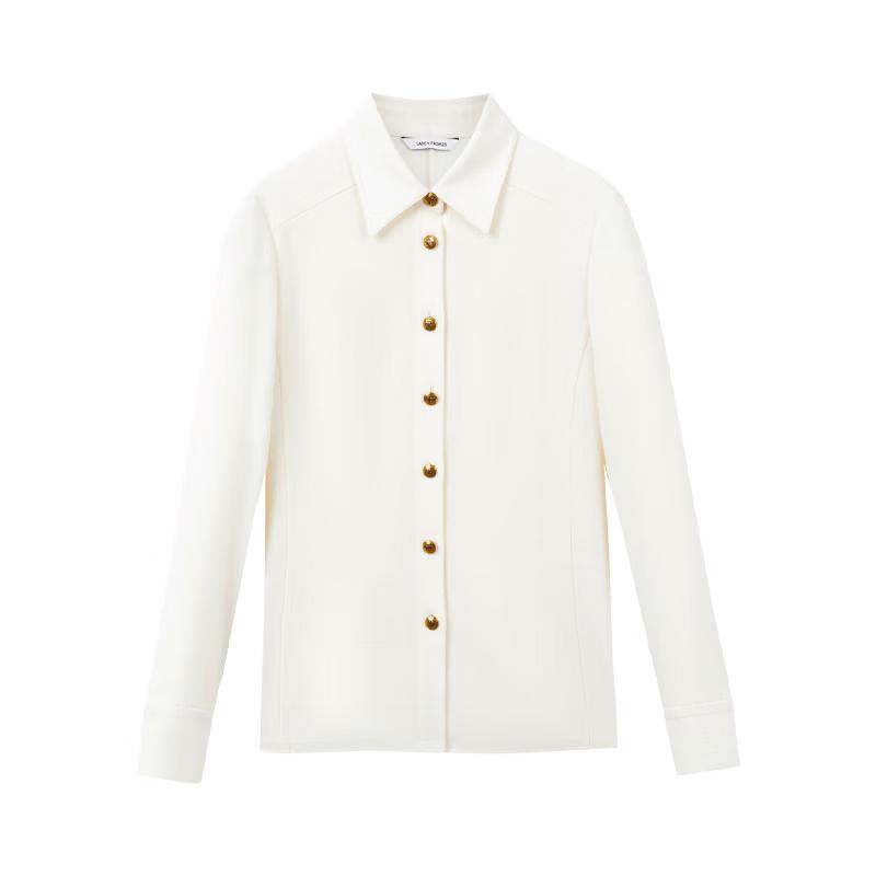 LANCY Wool Elegant Long Sleeve Shirt M