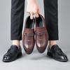 New first-layer cowhide men's leather shoes business dress gentleman pointed British style men's shoes leather men's shoes soft