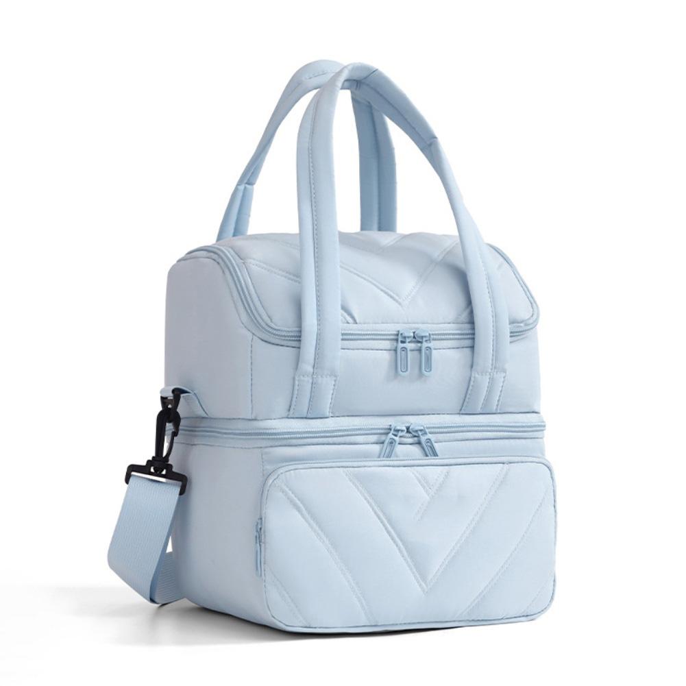 

For Meals For Picnics Mens Lunch Carrier Double Layer Cooler Perfect For Outdoor Dining Adjustable Shoulder Strap синій