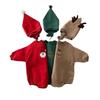 Korean Baby Christmas Outfit: Winter Fleece-Lined Cartoon Romper with Hat for Infants and Toddlers