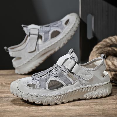 Summer Men Sandals Genuine Leather Mens Casual Shoes Outdoor Men Leather Sandals for Men Beach Shoes Roman Mens Shoes