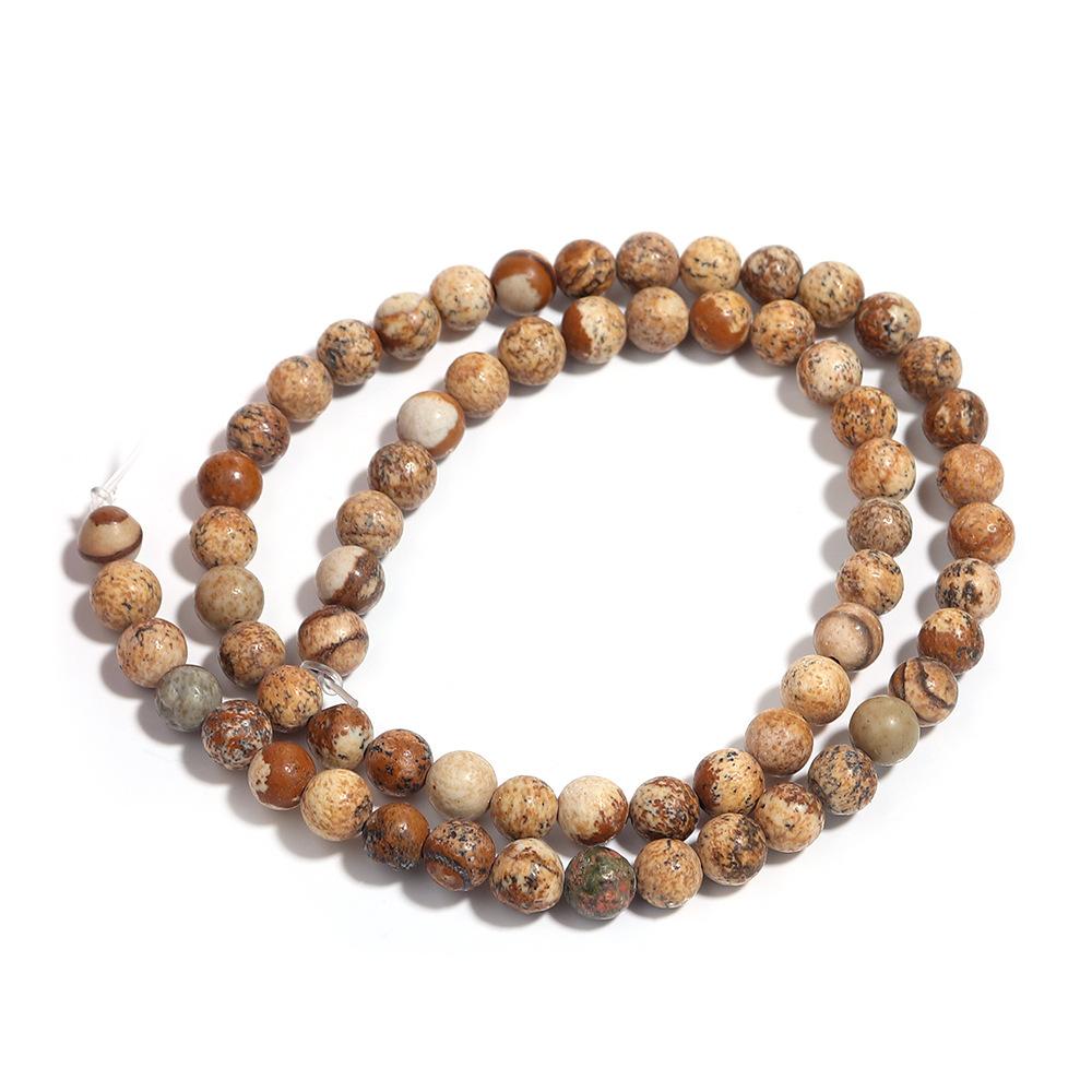 

Natural Stone Picture Jasper Round Beads 15 Strand 6 8 10 MM Pick Size For Necklace Earring Bracelet Jewelry Making DIY Gifts