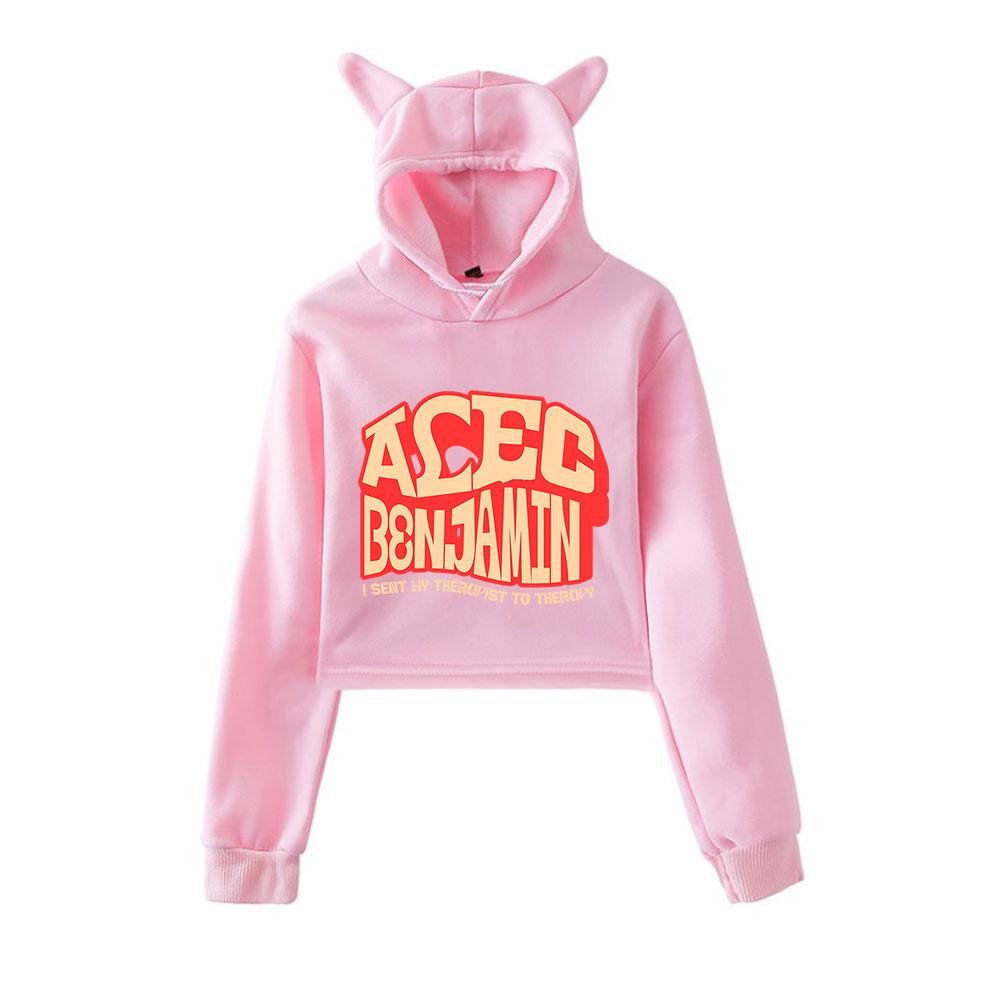 Alec Benjamin Pullover Girls Casual Cat Cropped Hoodies Female Long Sleeve Sweatshirts Crop Top Women's Hoodie Sexy Tops