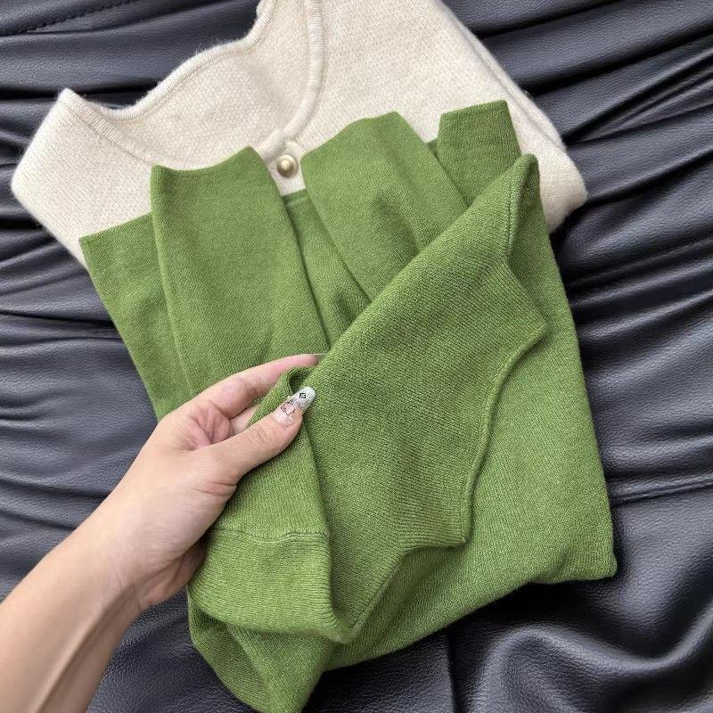 Women's Retro Stand-Collar Slim-Fit Knit Sweater - Autumn/Winter Collection, Figure-Flattering Design