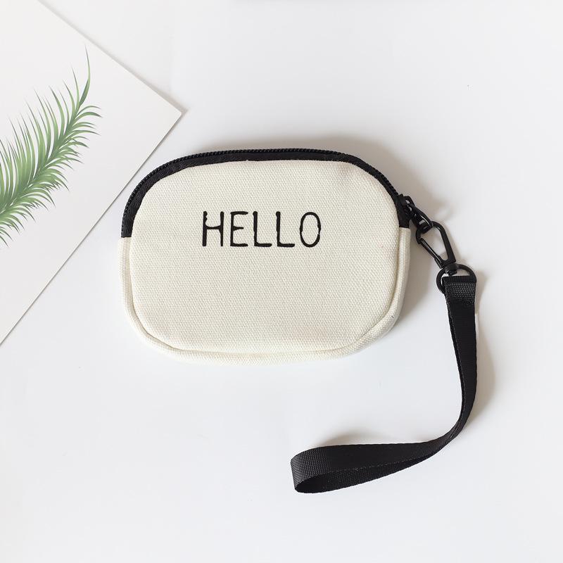Korean Style Canvas Wrist Wallet: Simple, Portable Card Holder for Students