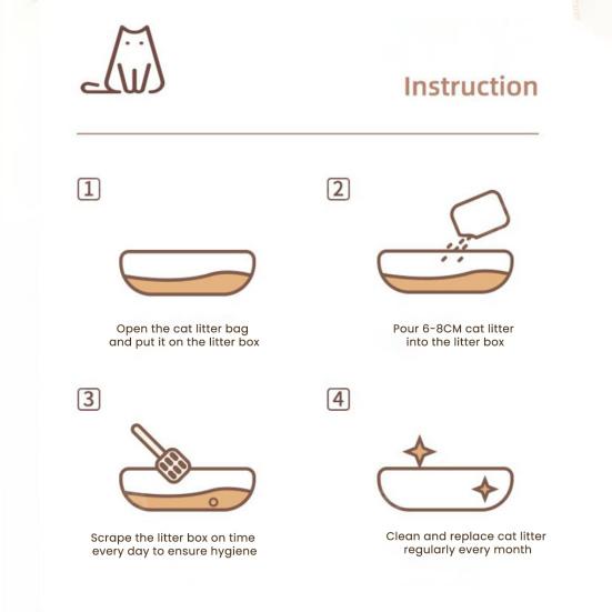 20Pcs Self Cleaning Cat Litter Box Liners Extra Thick Drawstring Trash Bags Leak-Proof Design Garbage Bags