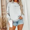 Women's Casual Fashion Round Neck Long Sleeve Halloween Printed Sweatshirt