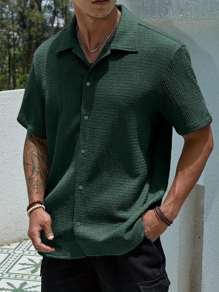 Men's Summer Solid Color Short Sleeve Shirt
