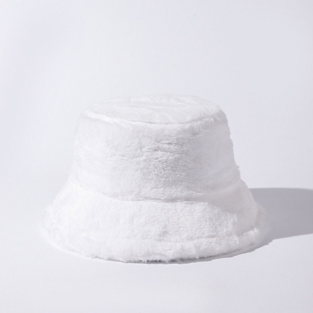 Korean Style Women's Plush Hat Windproof Warm Fisherman Hat Personality Wool Bucket Hat  Winter