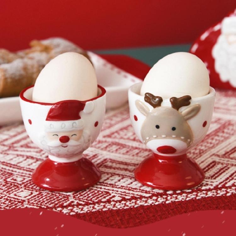 Ceramic Eggs Holder Cup Christmas Themed Porcelain Small Wine Cup Home Decoration Accessories Elegant Party Drinkware
