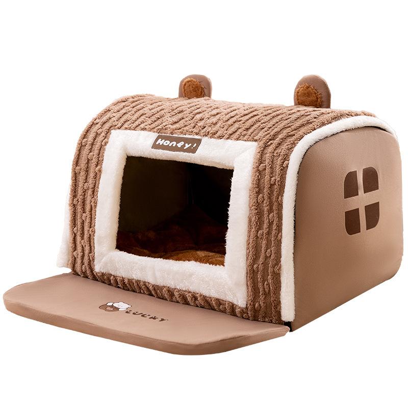 Cat Autumn and Winter Warm Yurt Three-dimensional Bear Curved House Cat Nest Teddy Small Dog Dog Pet Nest