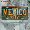 Mexico City Metal License Plate - Retro Mexican Capital Wall Decor With, Durable Aluminum Sign for Garage, Cafe, Home, Office -