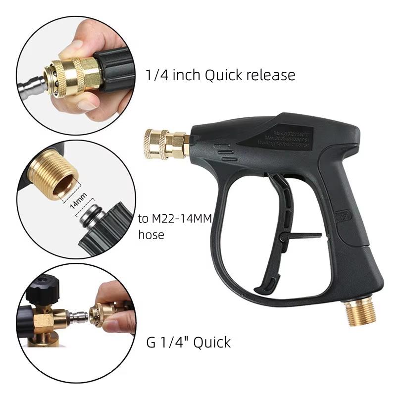 High Pressure Washer Kit Pa Foam Pot 1/4" Quick Plug Snow Foam Cannon Nozzle Universal Household Car Wash Spray Gun