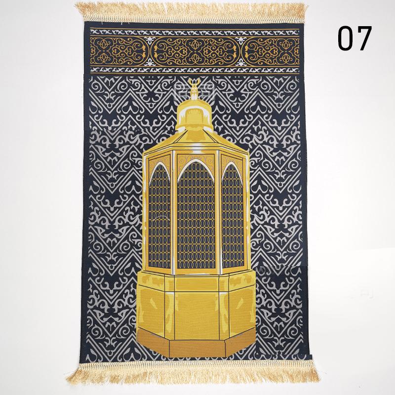 Muslim Carpet Blanket Embossing Worship Prayer Mat With Tassel Islamic Ramadan Prayer Carpet Portable Home Decor Floor Mat