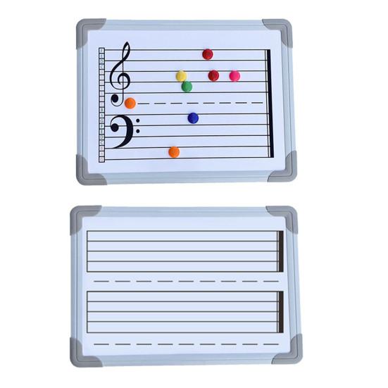 Double-Sided Magnetic Music Staff Whiteboard High Low Notes Teaching Aid Mini Dry Erase Board Students Teachers Music Classroom Supplies