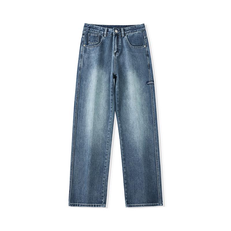 Spring-Summer Men's Trendy Loose Straight Jeans - Versatile Slimming Wide-Leg Casual Pants