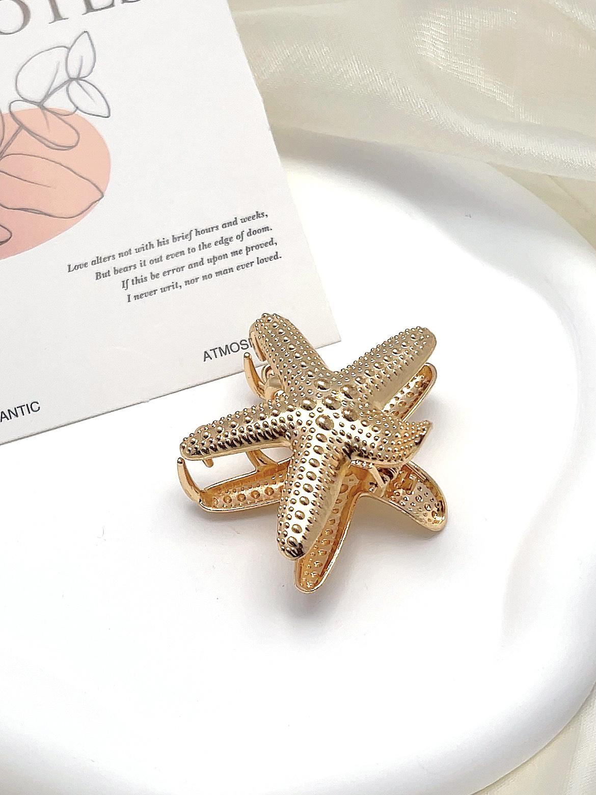 Flower Clip Metal Heart Grabbing Clip Ins Disc Hair Shark High-end Hair Clip Female Back of The Head Hair Clips Alloy Golden