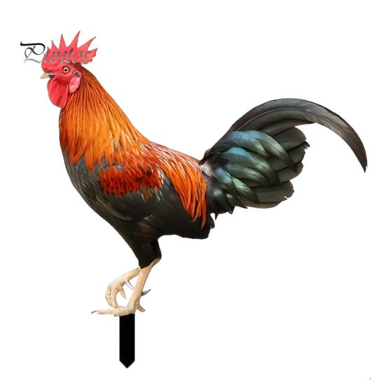 Arte da Giardino Realistico Palo Animale in Acrilico, Pollo Oca Uccello Piatto 2D Palo da Giardino Resistente alle Intemperie Segno Coniglio per Sentiero, Patio, Prato Esterno