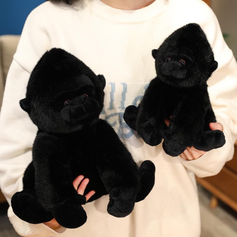 Orangutan Soft Plush Toys All Black Chimpanzee Plushies Animal Doll Sofa Cushion Throw Pillow Home Decor Kids Gifts
