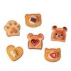 Miniature Dollhouse Caramel Toast Bread Heart Bear Resin Food Display