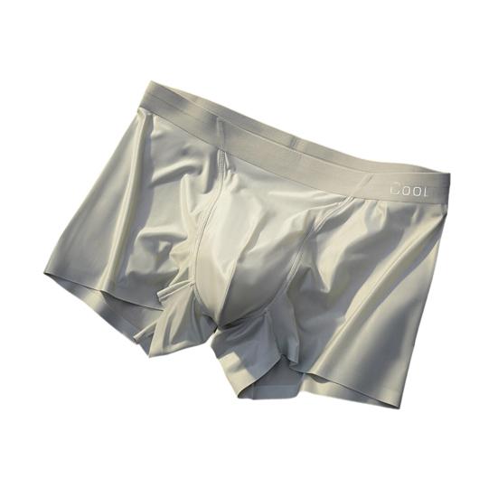 Men Boxer Underwear Elastic Mid-Waist Design Patchwork Color U-Convex Shorts Briefs Smooth Texture Panties