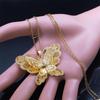 Butterfly Filigree 3D Hollow Copper Pendant Necklace Stainless Steel Chain Necklace Jewelry Gift Collier Femme N4154S02