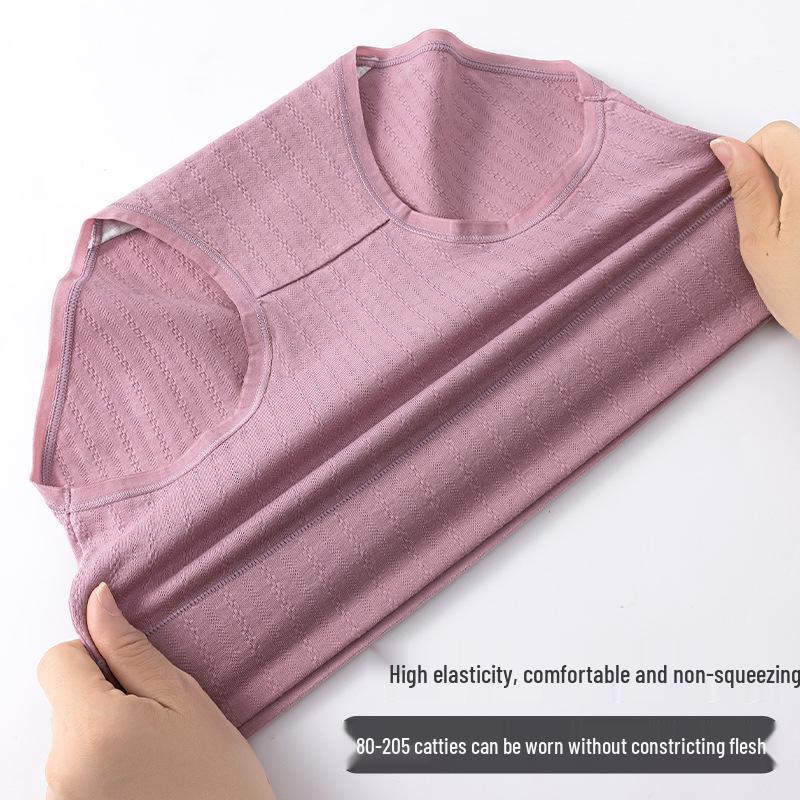 High-Waisted Cotton Antibacterial Shorts for Middle-Aged and Plus-Size Women