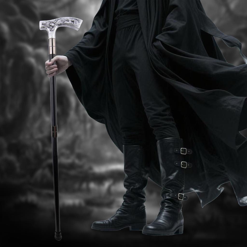 Silberner Harz Adler Gehstock Mode Dekorativer Stahlstock Gentleman Elegant Cosplay Stock Knauf Krummstab 93cm