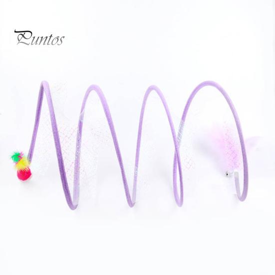 Soft with Feather Interactive Toy Foldable Tunnel Kitten Tunnel Teaser Cat Channel Tube Pet Toy