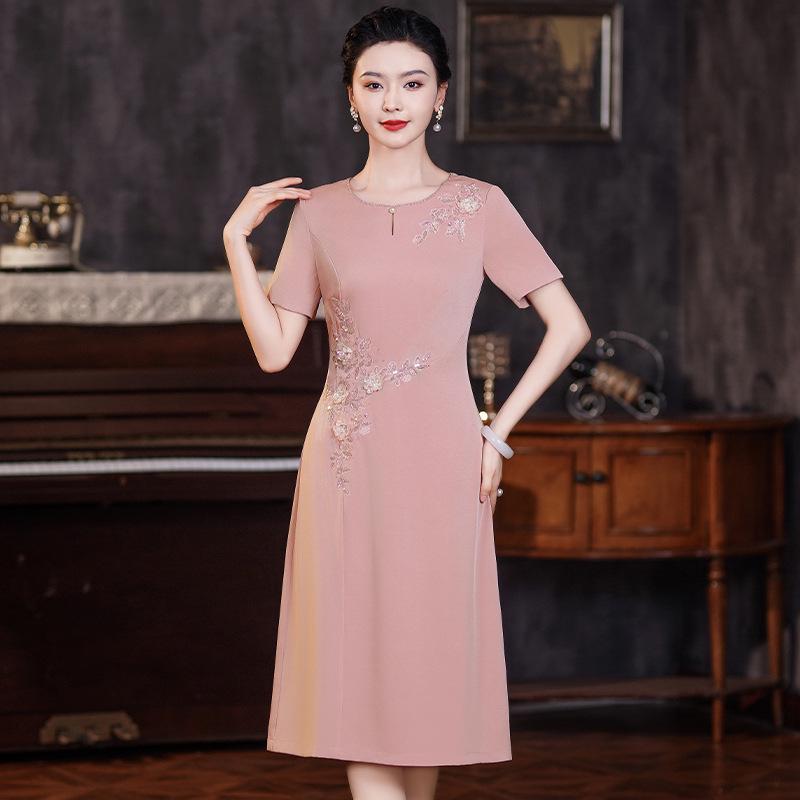 

Elegant Light Pink Banquet Gown - Young Mother of the Groom Plus Size Dress, 2023 6XL