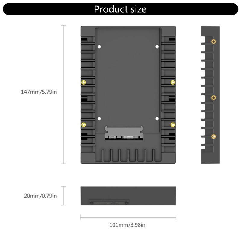 2.5" To 3.5" Drive Bay Adapter SSD Converter Frame Support Sata3.0 6Gbps Fast For 7/9.5/12.5mm 2.5in Solid Drive
