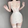 Tassel Sheer Lace Sexy Underwear Sets Transparent Sexy Bra Set Women Clubwear Hollow Out Eroitc Lingerie Set Lenceria mujer