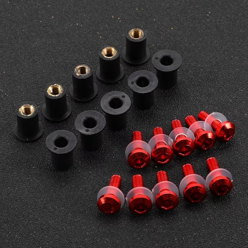 M5 Fastener Nuts Windscreen Screw Mounting Bolts for Honda XL 650 600 700 1000 125V Transalp Varadero XRV 750 Aluminum Alloy