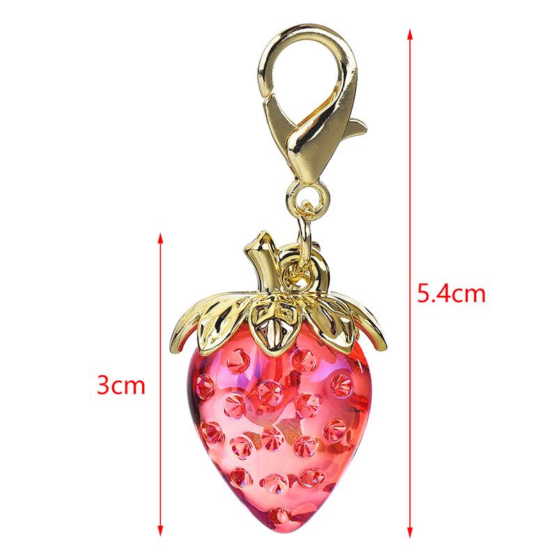 Strawberry Keychain Transparent Keyring Stylish Pendant Keychains Exquisite Backpack Decoration Accessories Gifts