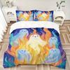 3pc Ghost Flames Cover Set - 1 Quilt Cover + 2 Pillowcases, All Seasons Bedroom Setting, Perfect for Home030