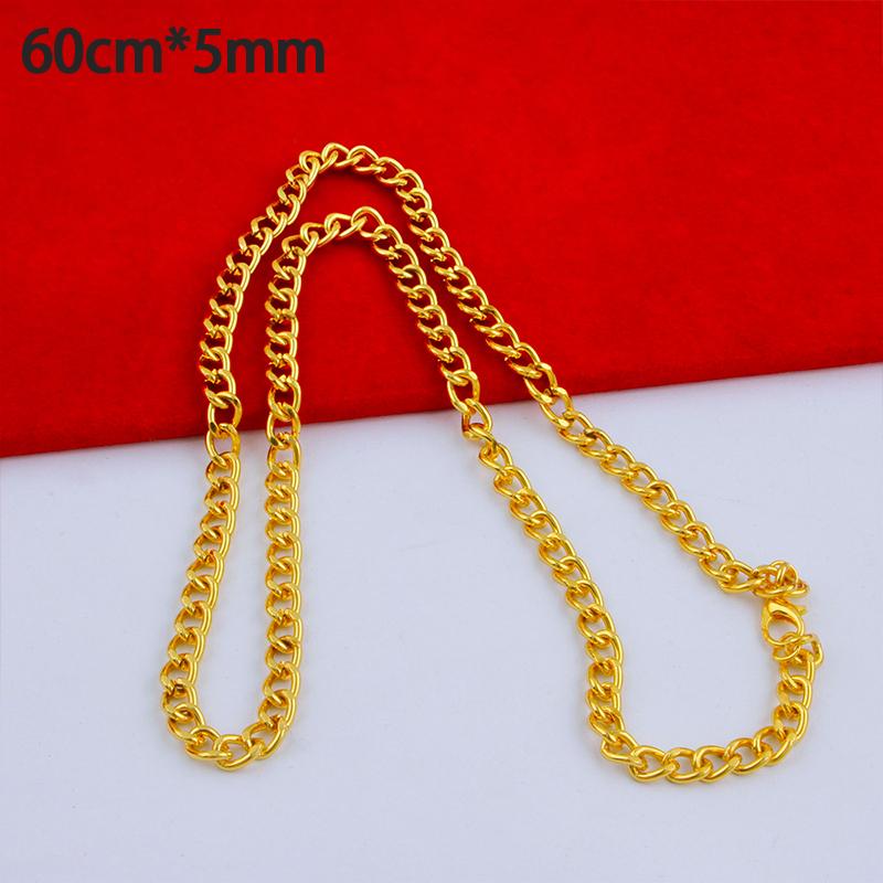 Alloy Gold Plated Necklace Imitation Gold Snake Bone Chain Twisted Chain Hip Hop Punk Neck Chain