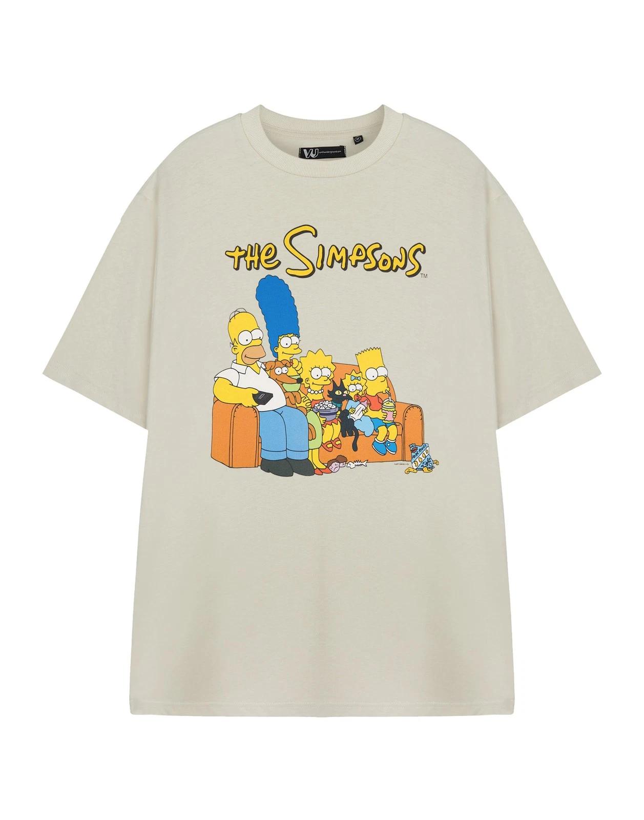 The Simpsons Beige Couch Short Sleeved 100% Cotton T-shirt Mens Tees Top Mens 3XL