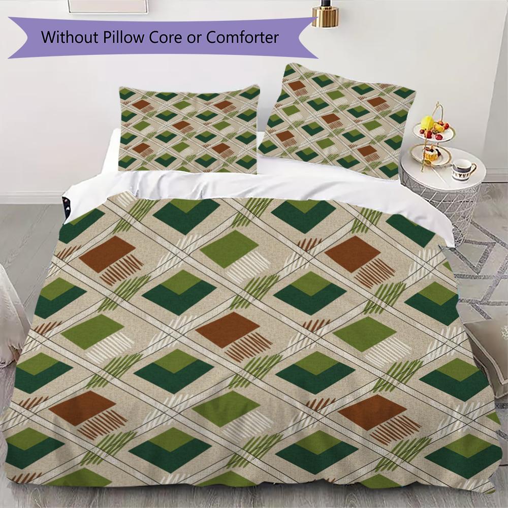 Simple Geometry Pattern Bedding uilt Set uilt Cover Pillowcase Home Decoration Birthday Gift (1 * duvet cover + 2 * pillowcase without core)22