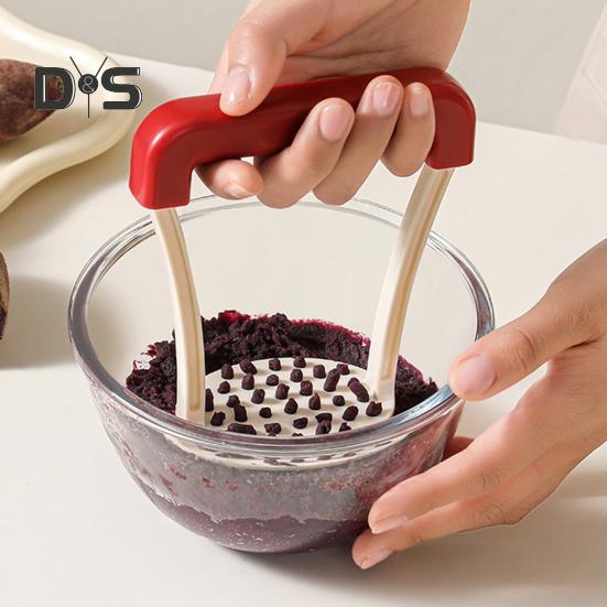 Ruční lis na brambory s ergonomickou rukojetí, voštinový kulatý otvor, lis na bramborovou kaši, multifunkční kuchyňský nástroj na fazole a zeleninu