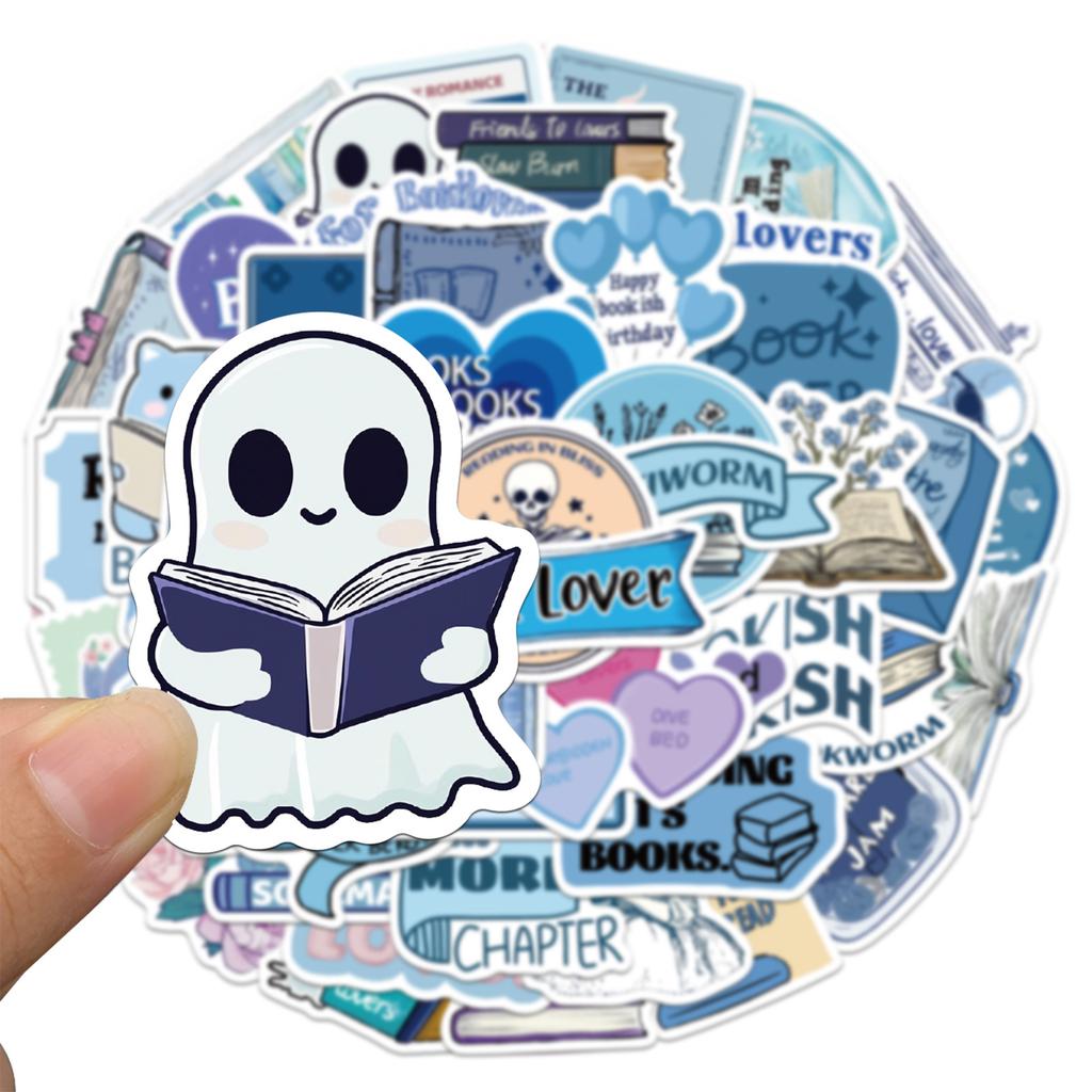 10/25/50 Stück Blaue Buchliebhaber Lese Buchliebhaber Sticker Graffiti für Wasserdichtes DIY Scrapbooking Handy Laptop Aufkleber Koffer