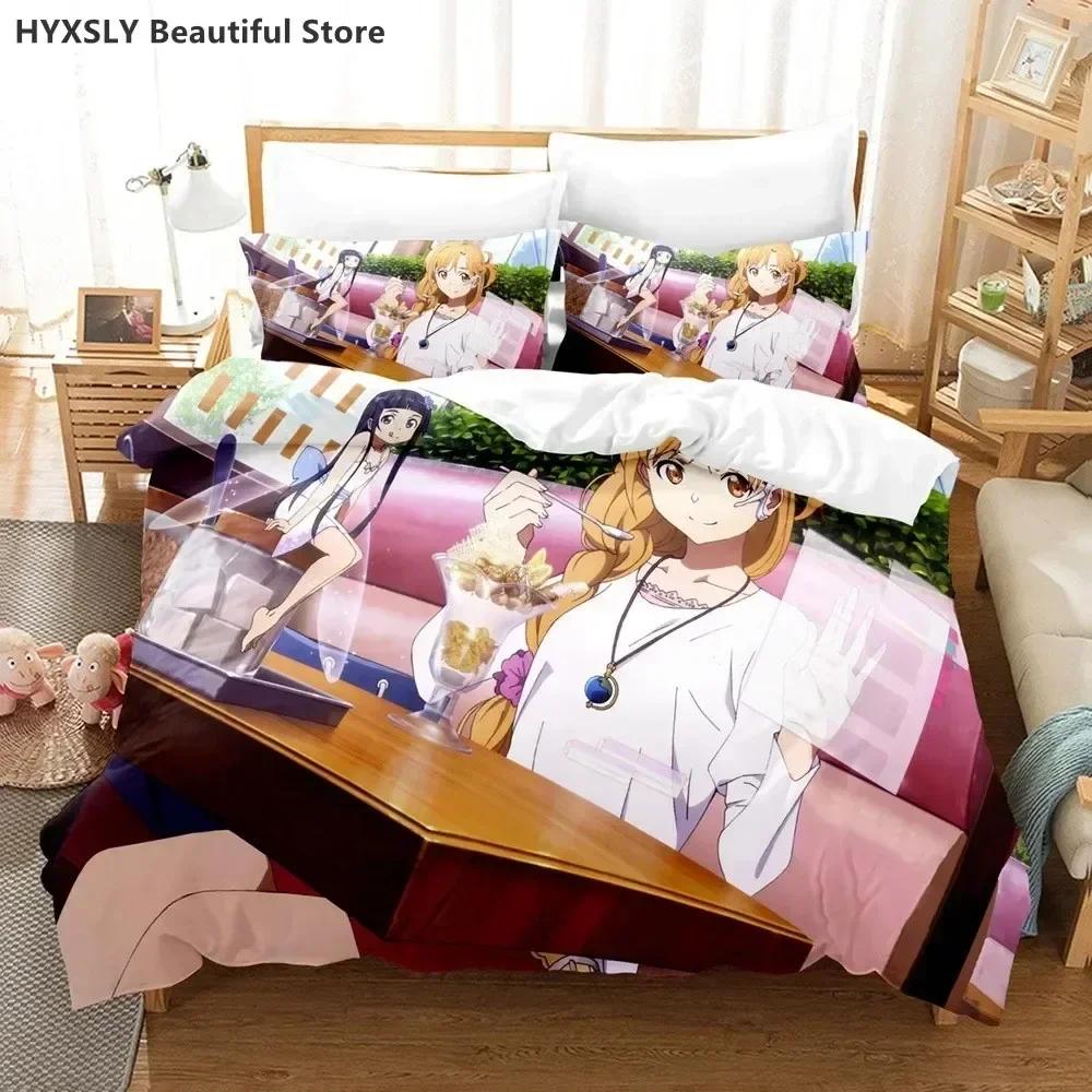 Fashion Sword Art Online Bedding Set 3D  Polyester Quilt Cover Pillowcases Queen King For Kids Gift  Duvet Cover Sets