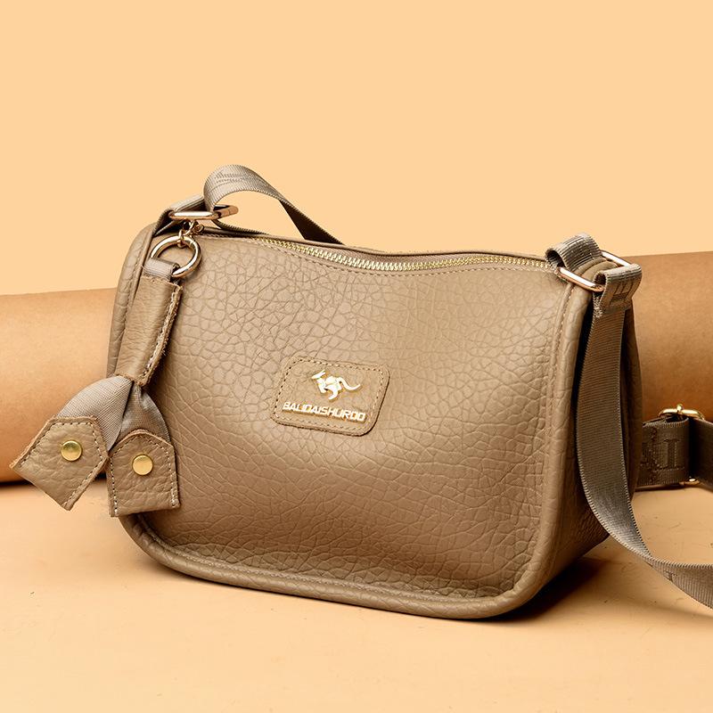 Women'S Bag Women'S Shoulder Bag Simple Large-Capacity Pillow Bag Soft Leather Middle-Aged And Elderly Mother Messenger Bag