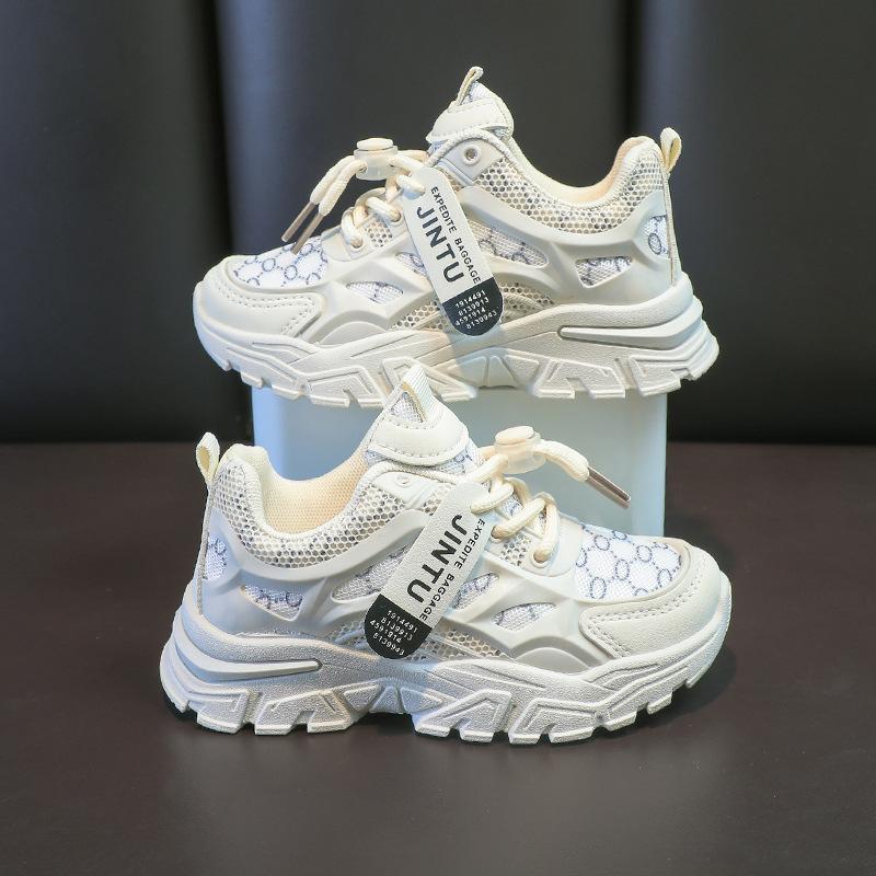 Children's Dad Shoes 2025 Spring New Boys Elementary School Running Shoes Girls Fashion Breathable Mesh Sneakers