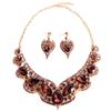 Set Of Necklace Earrings Set, Court Temperament Alloy Crystal Retro Necklace Set 2-Piece Set
