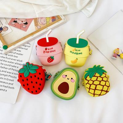 Gyerek mini pénztárca rajzfilm cuki gyümölcs keresztpántos táskák babalányoknak érmetartó kawaii kisgyerek kézitáska