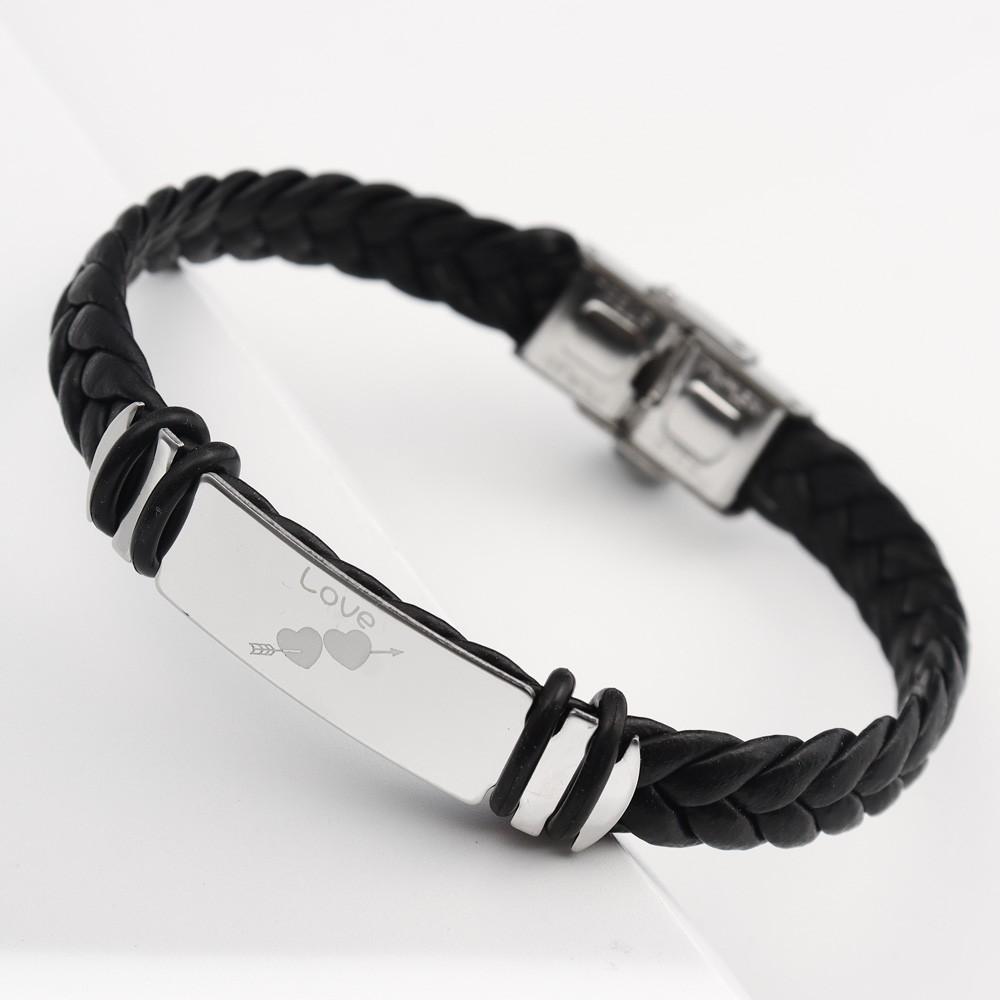 Fashion Couple Romantic Confessions One Arrow Through The Heart Patterned Leather Bracelet Pop LOVE Alphabet Bracelet Punk Holid