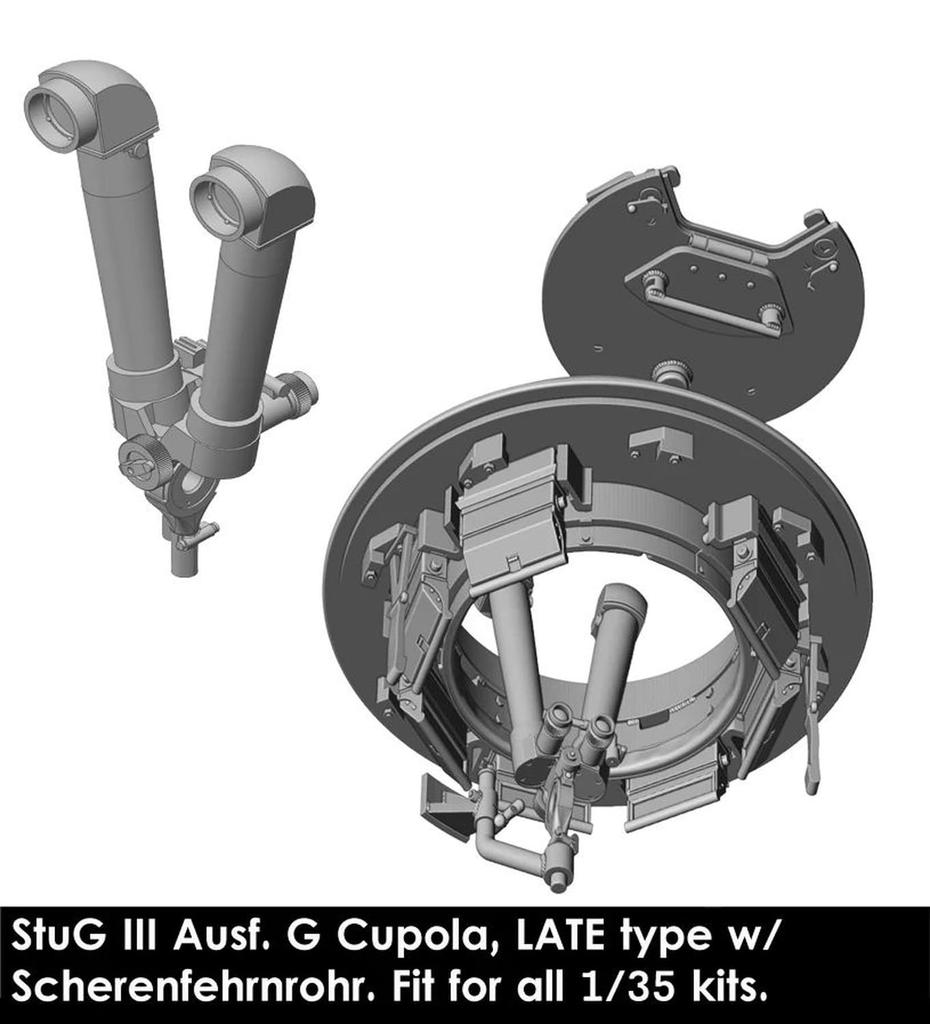 Rad Miniature WW2 German Observation Tank Type J Late Model Cupola with Crab Goggles Plastic Model Parts RDM35S45 1/35 Sturmgeschütz III/IV/IV