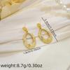 Minimalist Metal Earrings with Geometric Ellipse Design