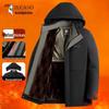 Men's Fleece Lined Winter Padded Jacket with Detachable Hood