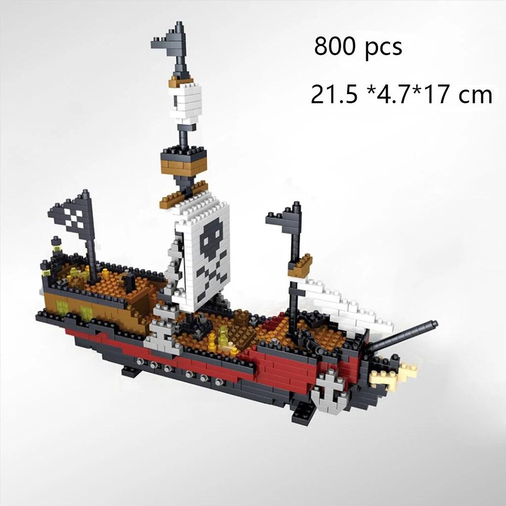 

Non-Toxic Knew Built Ocean Pirate Ship Plastic 3D Model Building Blocks For Adults Children Micro Mini Bricks Toys Kits Sailboat War Decoration in bag